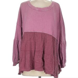Easel Raspberry/Mauve Tiered Sweatshirt M